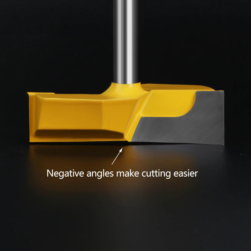 LAVIE 8mm Shank Cleaning Bottom Router Bits 2-1/4" Cutting Diameter For Surface Planing Router Bit Woodworking Milling Cutter