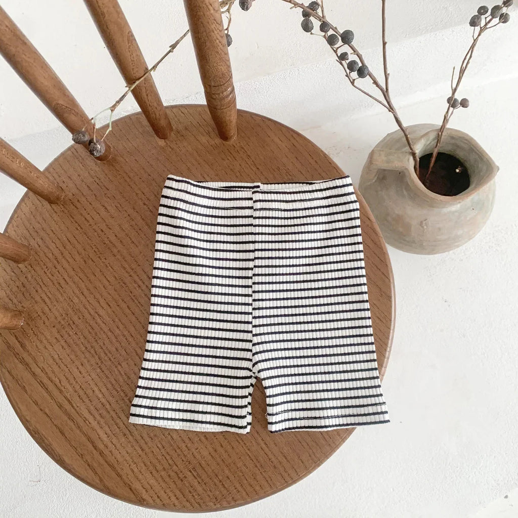 2024 Summer Baby Trousers Pants Ribbed Elastic Striped Pants Children's Casual Infant Clothing Kids Toddler Boys Girl Clothes