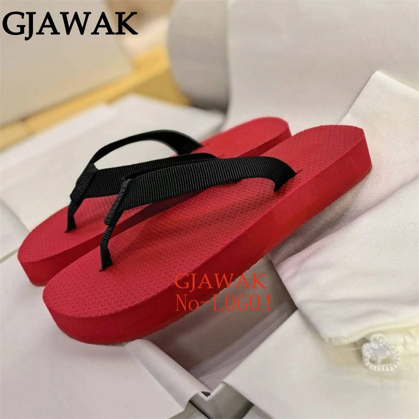 Hot Sale Summer FlipFlops Platform Flat Slippers For WomenThick Red Sole Mules Casual Beach Slides Flats Casual Shoes For Women