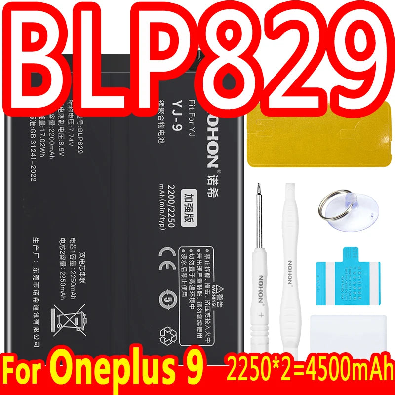 NOHON Battery For Oneplus 10 Pro 9 8 7 6 5 8T 7T 6T 5T 9RT 9R 10R Battery For One Plus BLP899 BLP827 BLP699 BLP685 BLP801 BLP861