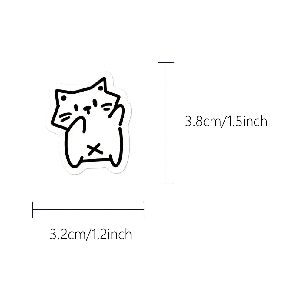 100Pcs Cute Cat Stickers Kawaii Cat Decals For Phone Laptop Suitcase Notebook Skateboard Waterproof Stickers