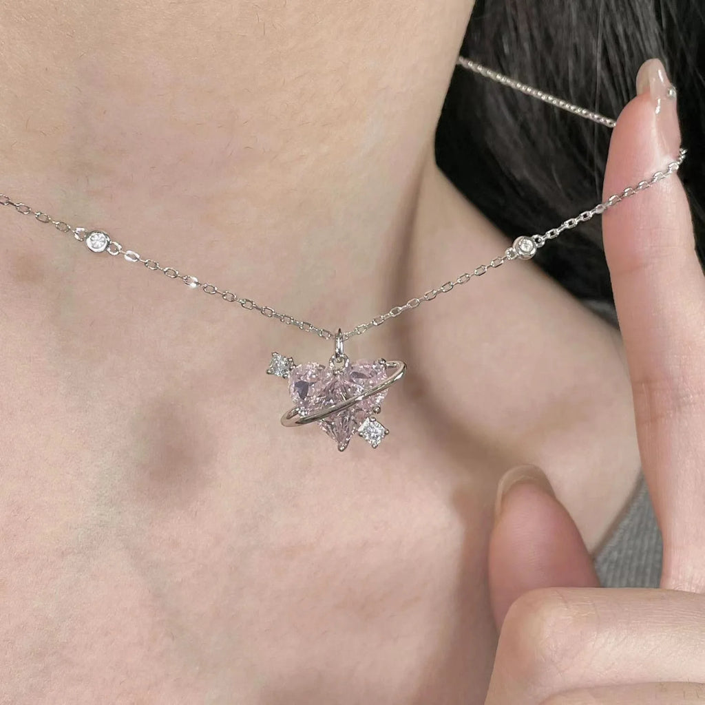 Heart Frequency Necklace Female Ins Niche High-grade Design Sweet All-match Smart Love Clavicle Chain Necklace