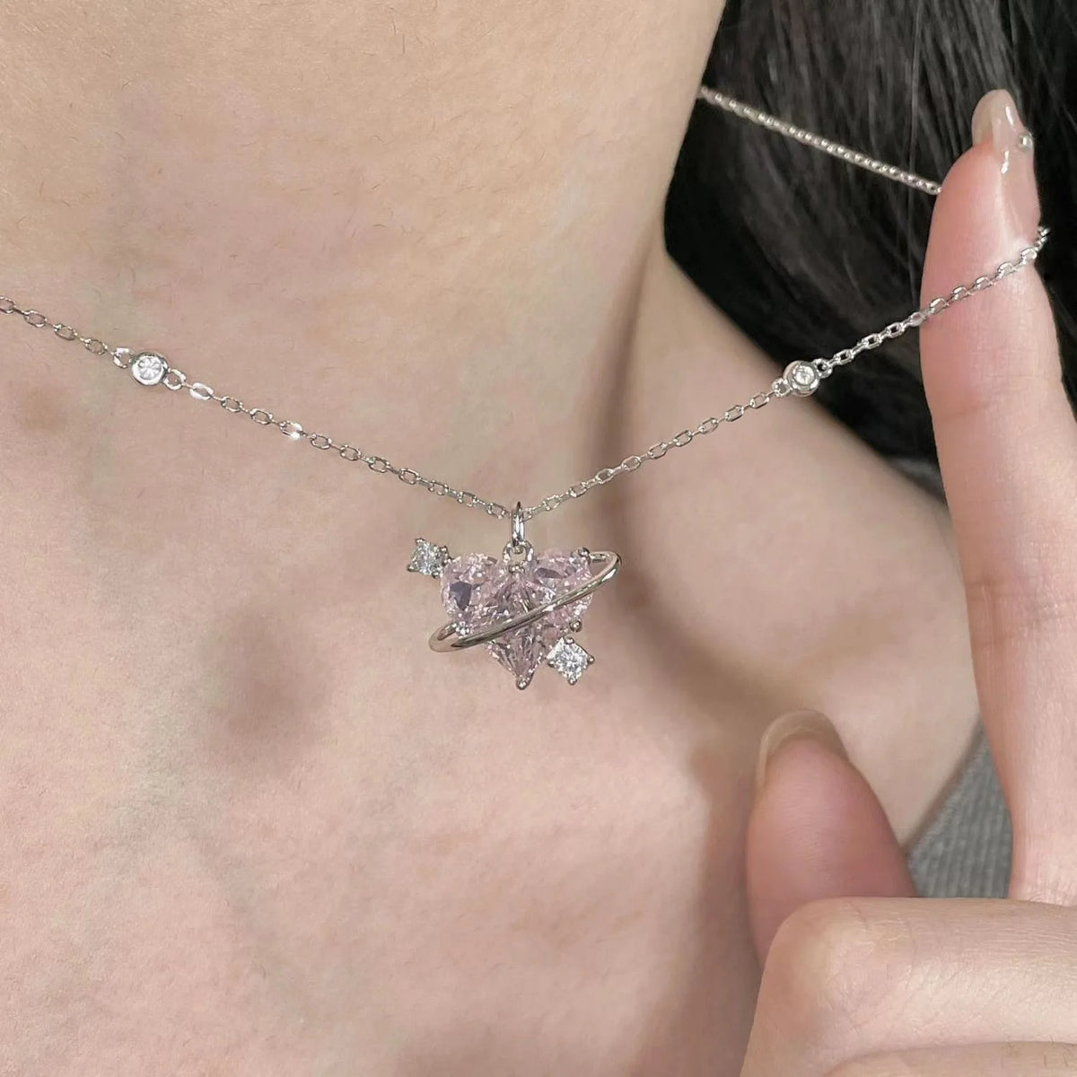 Heart Frequency Necklace Female Ins Niche High-grade Design Sweet All-match Smart Love Clavicle Chain Necklace