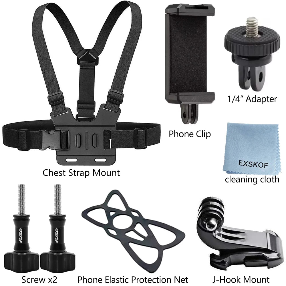 Mobile Phone Head Chest Strap Harness Mount Holder Kit Cell Phone Clip for IPhone/Samsung for GoPro AKASO DJI Osmo Action Camera