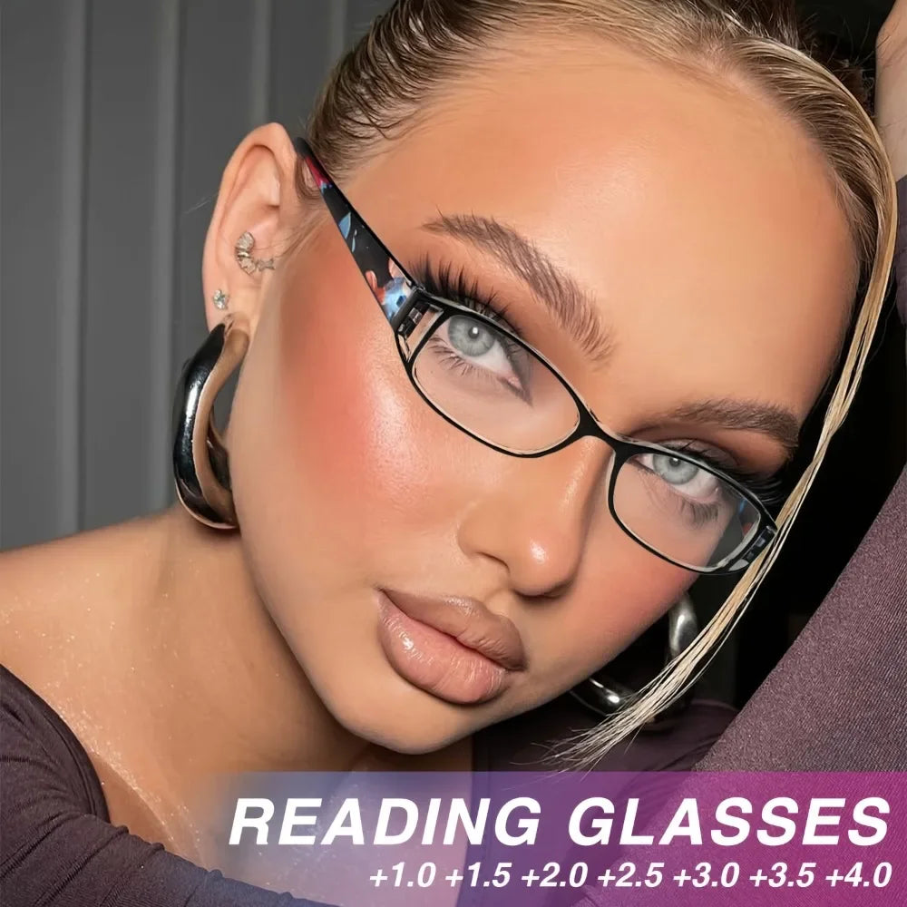 9 Pairs of Hot-selling Color Printing Reading Glasses, Stylish and Simple High Definition Lens, Comfortable and Portable Unisex Magnifying Glass Christmas Halloween Gift Recommendation, Random Color