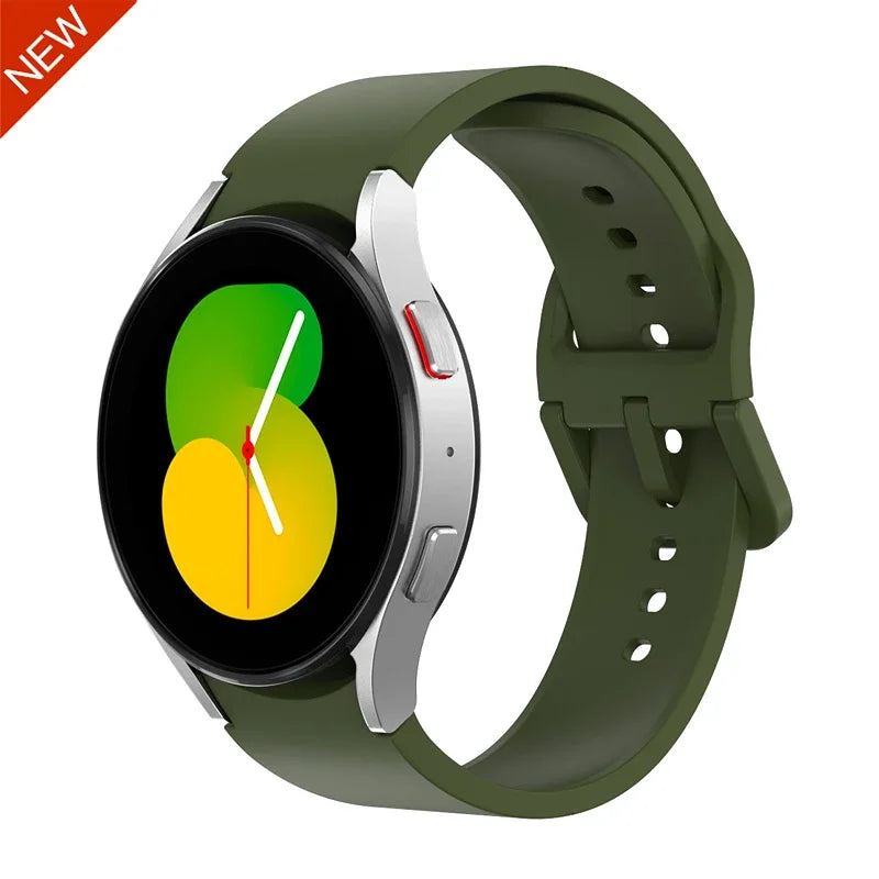 No Gap Silicone Strap For Samsung Galaxy Watch 6/4 Classic 47mm/43mm 5 Pro 45mm Bracelet Band For Galaxy Watch 7/6/5/4 40mm 42mm
