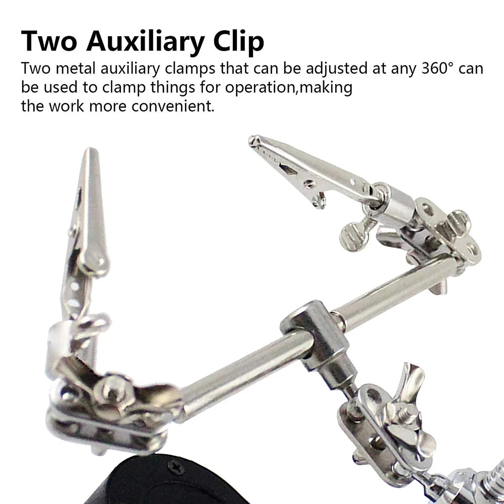 Multi-function soldering iron station Portable auxiliary clamp soldering iron with LED Magnifying glass Soldering repair tools