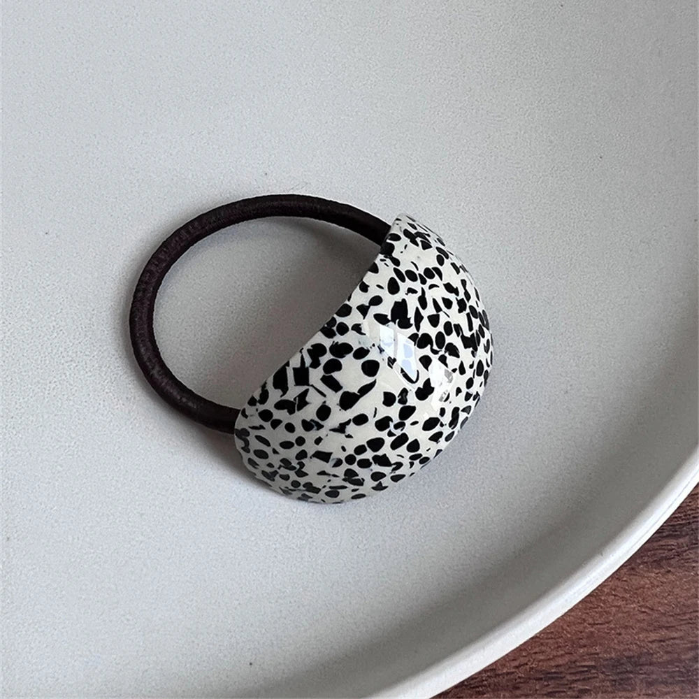 Simple Oval Acetate Hair Rope Daily Commuter Hair Tie Elastic Ponytail Rubber Band for Women Hair Ring Hair Accessories