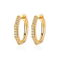 Shiny Zircon Circle Square Hoop Earrings for Women Gold Color Stainless Steel Earrings Luxury Christmas Jewelry Wedding aretes