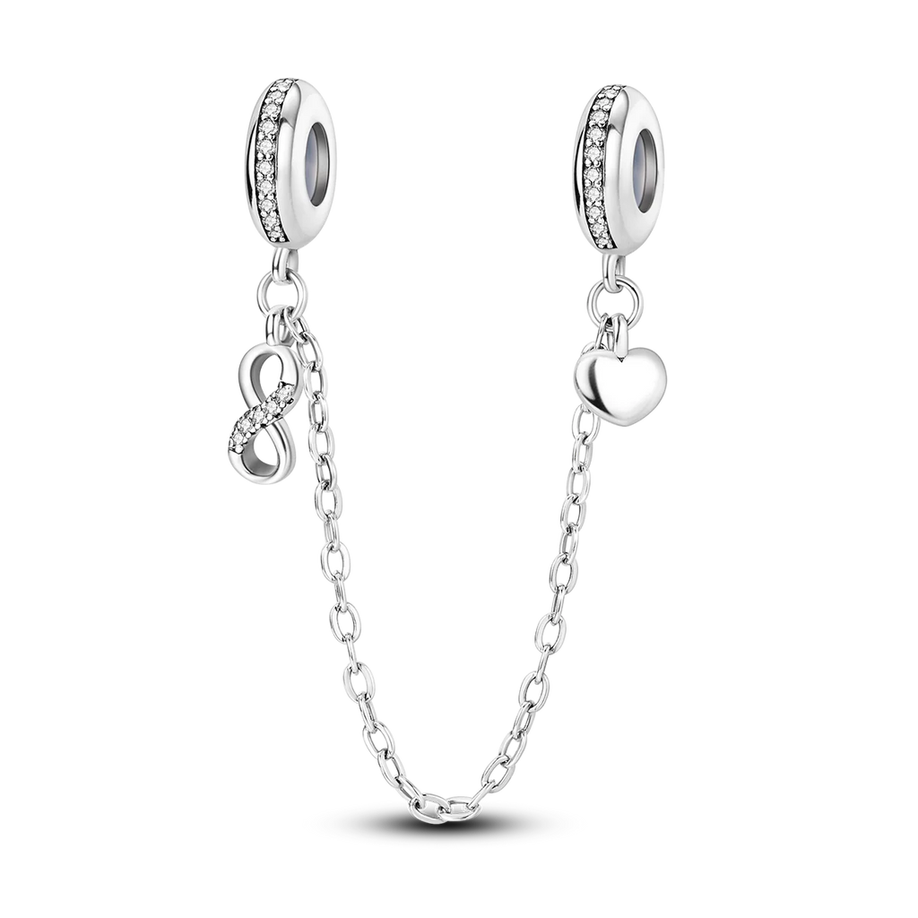 Silver Clasp 925 Sterling Silver CZ Pave Clip Charms Daisy Beads Stopper Safety Chain Fit Original Bangle Bracelet Jewelry Clips