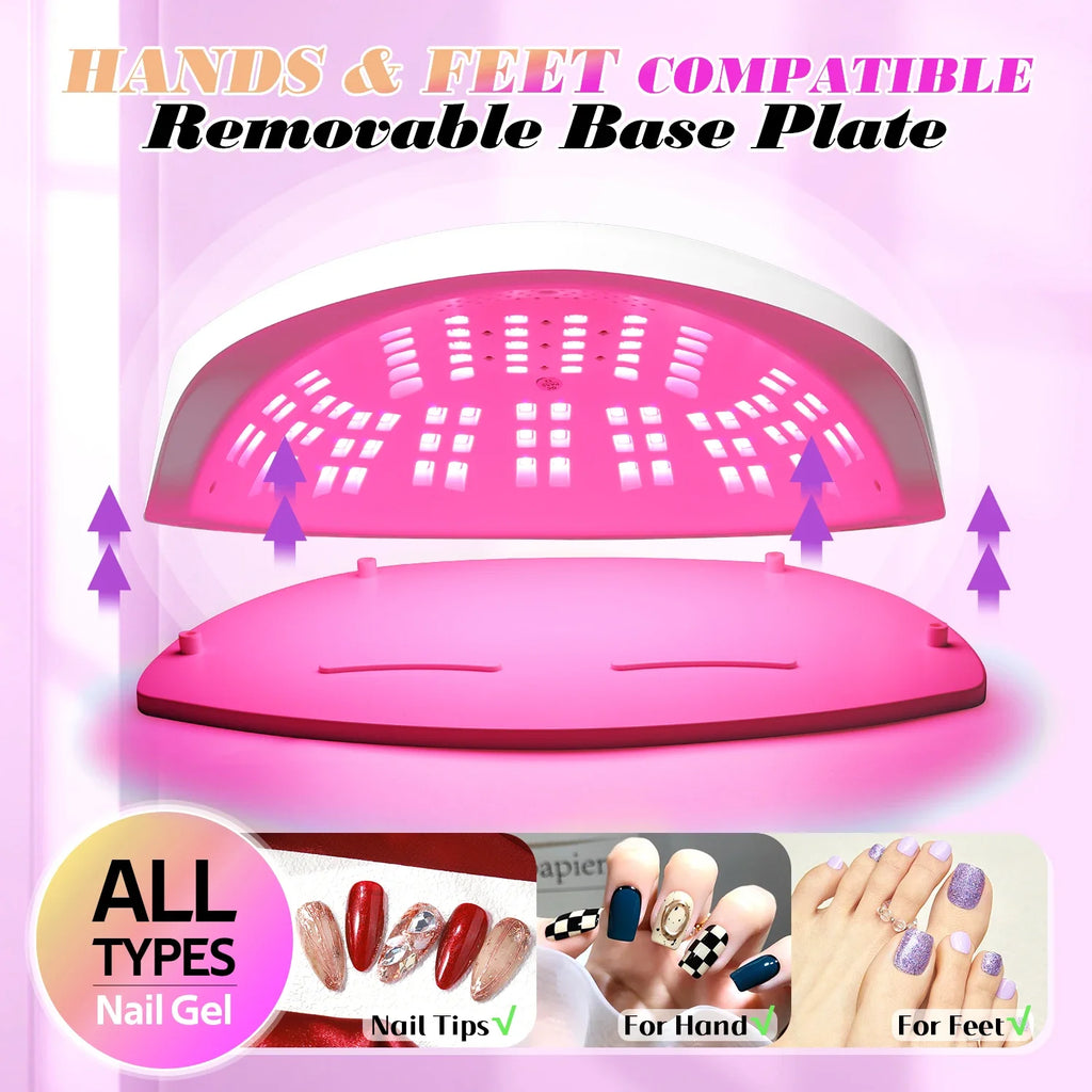 84 LEDS Nail Dryer LED Nail Lamp UV Lamp for Curing All Gel Nail Polish Motion Sensing Manicure Pedicure Salon Tool Big Space