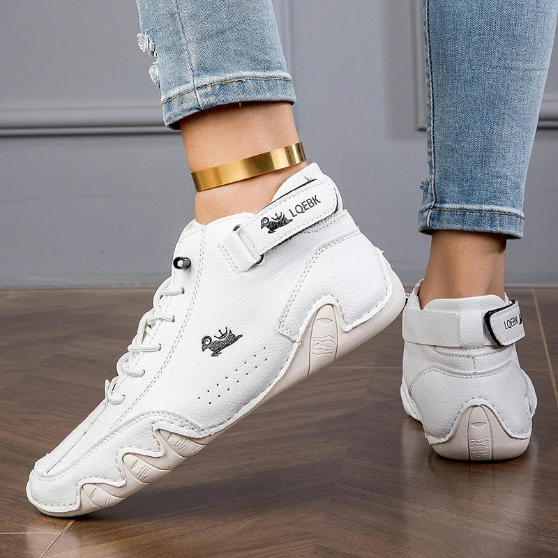 Women's Boots Lace Up Flat with Basic Ankle Boots Fashion Short Boots Waterproof Female Walking Shoes 2024 Luxury Footwear