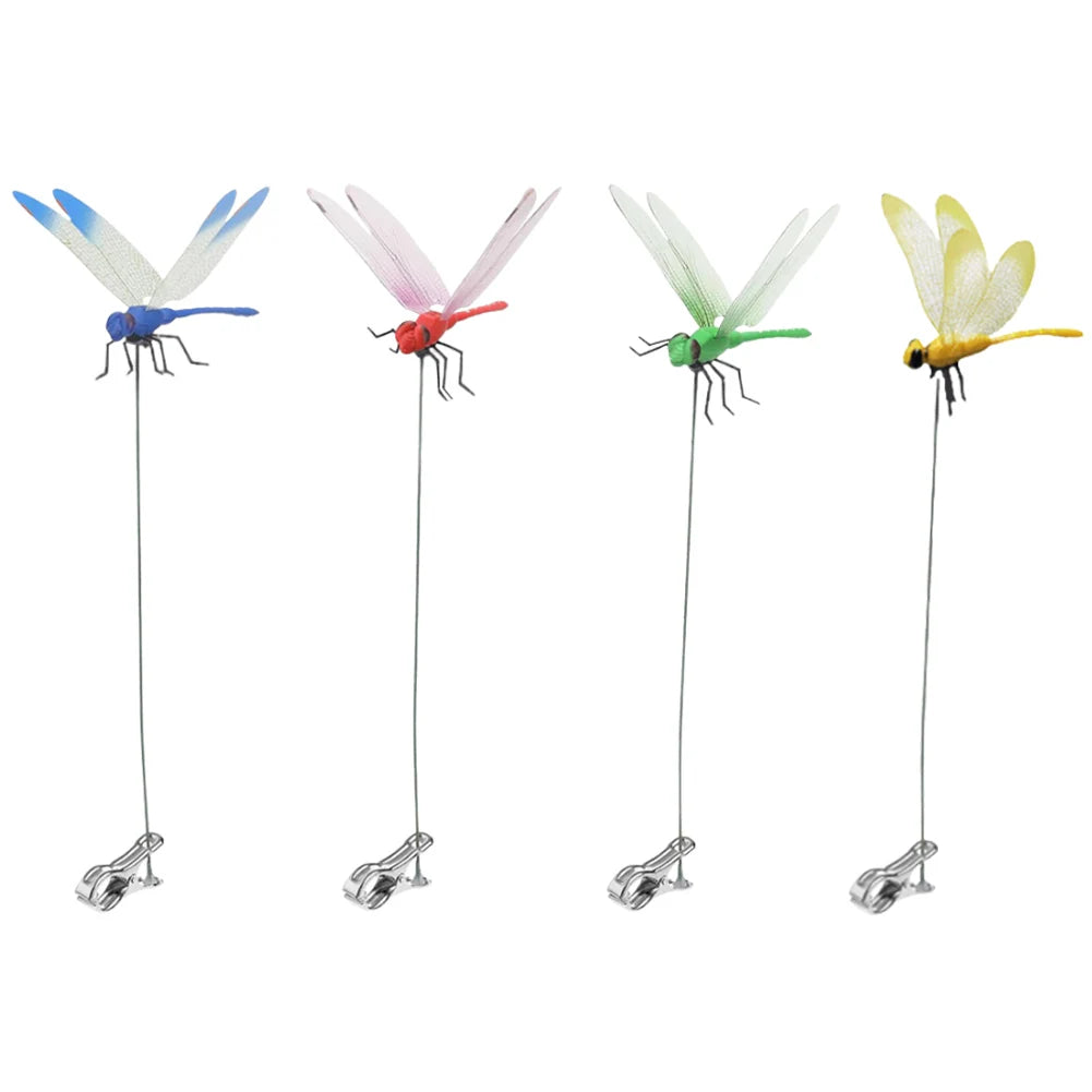 3-8PCS Simulation Dragonfly Clip 31cm Bug Deterrent Realistic Dragonfly Hat Clip Bug Repellent Dragonfly Home Garden Decor