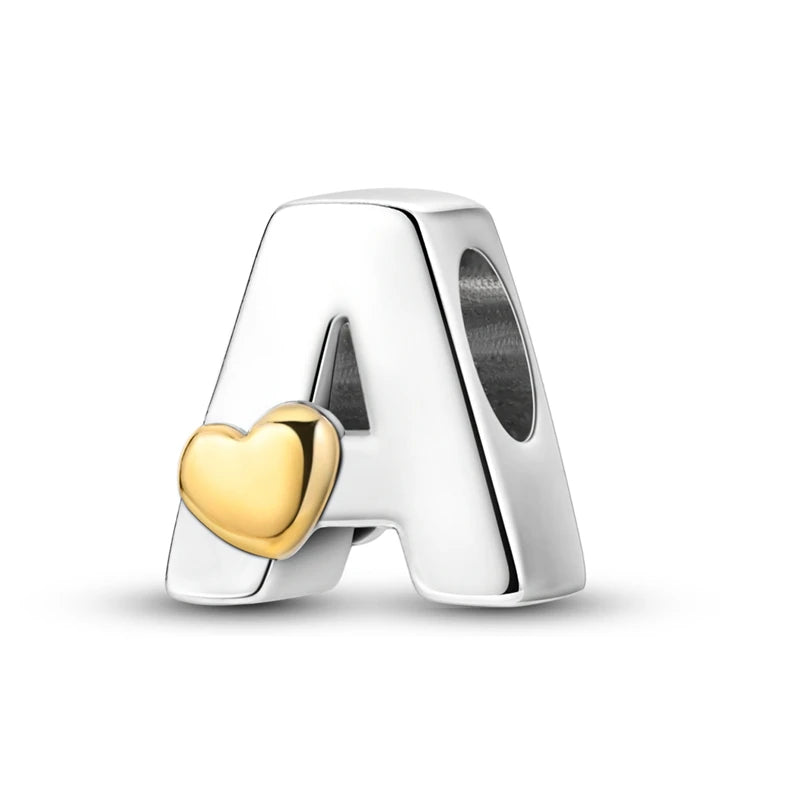Fit Qikaola 925 Original Bracelets Love 26 English Letters Series Silvering Charms Beads For DIY Birthday Jewelry Making