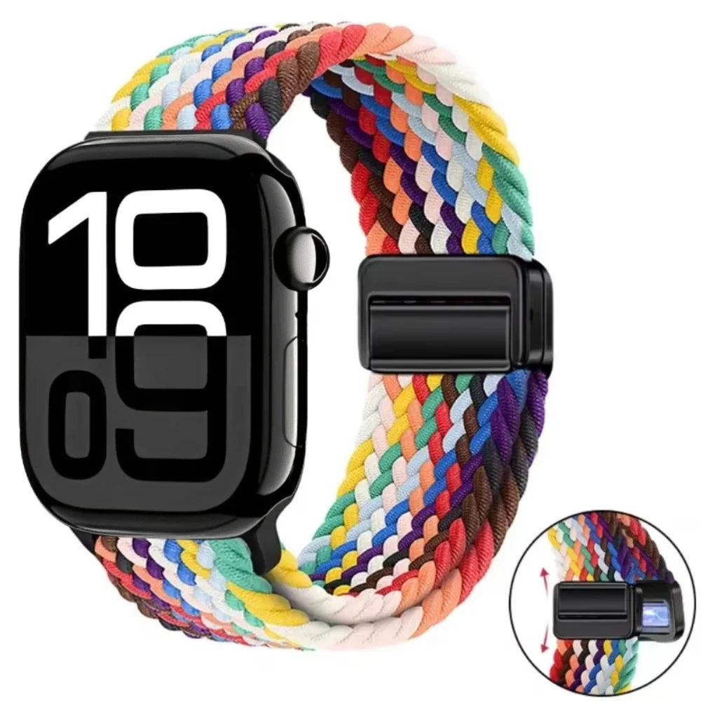Nylon strap For Apple watch 11 10 42mm 46mm 9 8 7 45mm 41mm Ultra 3/2/1 49mm Magnetic wristband For iWatch 6 5 4 3 SE 44mm 40mm
