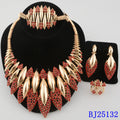 african women fashion coral beads jewlery set Luxury Dubai style Plated 4pcs Necklace Earrings Ring Bracelet party gift