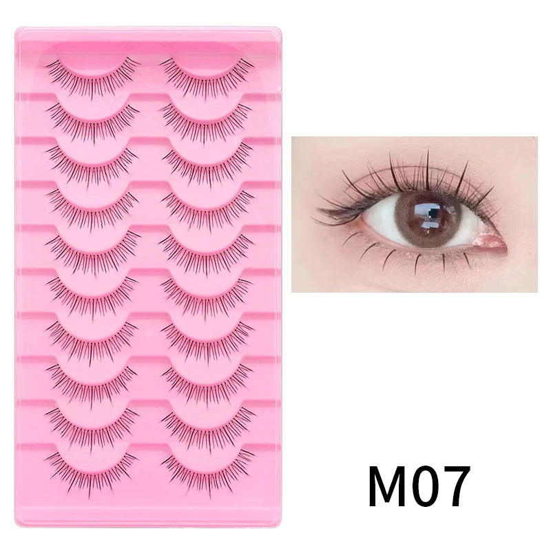 10 Pairs Natural Lashes Manga Full Strip Lashes Makeup Bulk Wholesale Dropshipping Eyelash Extension Lashes Anime False Eyelash
