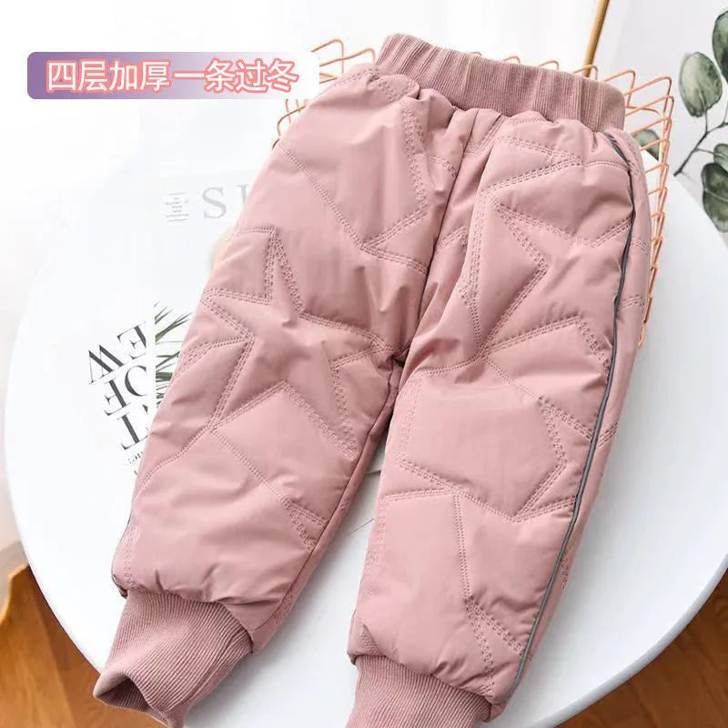 2023 New Baby Girls Boys Winter Jeans Children Thick Plus Velvet Thicken Denim Pants  Kids Soft Cotton Warm Trousers1-6 Years