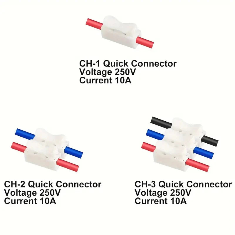 New 50-5PCS Quick Splice Lock Wire Connectors No Solding Push Type 1/2/3Pins Electrical Cable Terminals Safe Splicing Into Wires