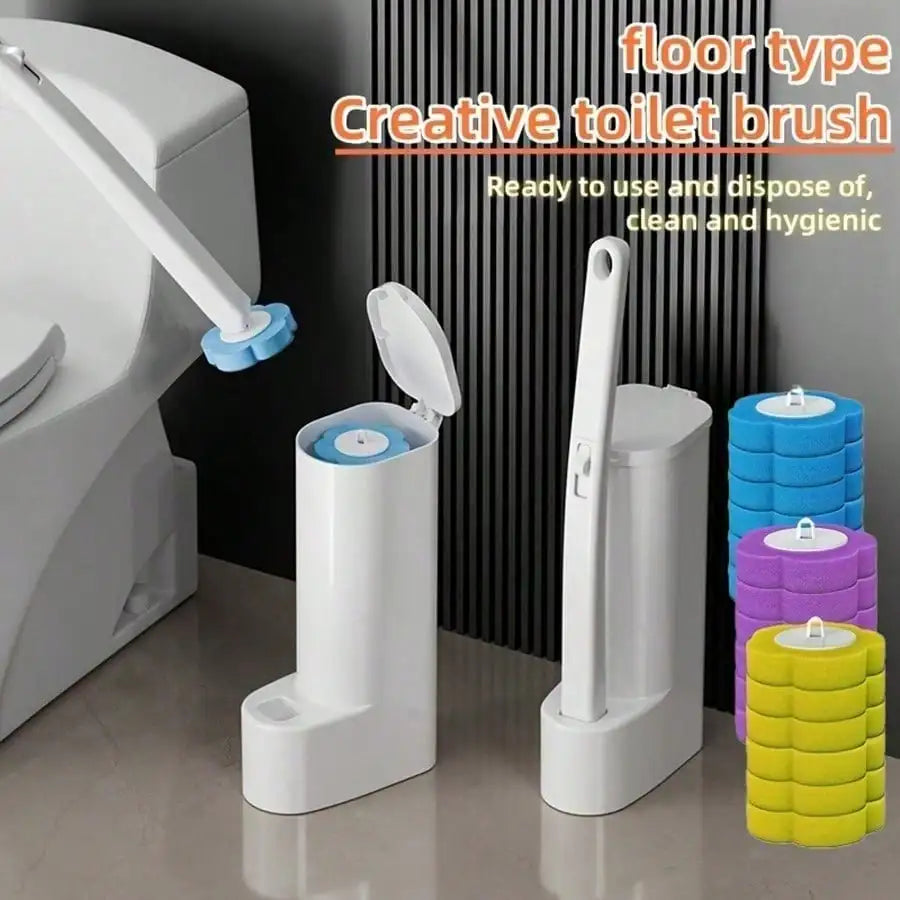 1 Set, Toilet Brush With Holder Set, Wall Mounted Long Handle Toilet Cleaning Brush With Holder, Flexible Toilet Bowl Cleaning Brush, No Dead Corner, Bathroom Cleaning Brush, Cleaning Supplies, Cleaning Tool, Back To School S