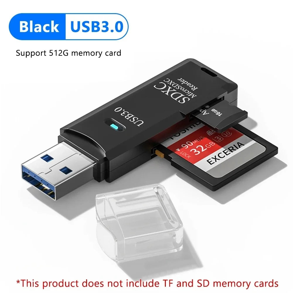 2 IN 1 USB 3.0 /USB 2.0 Card Reader SD TF Card Memory Card Reader High Speed Smart Card reader Adapter For PC Laptop Accessories