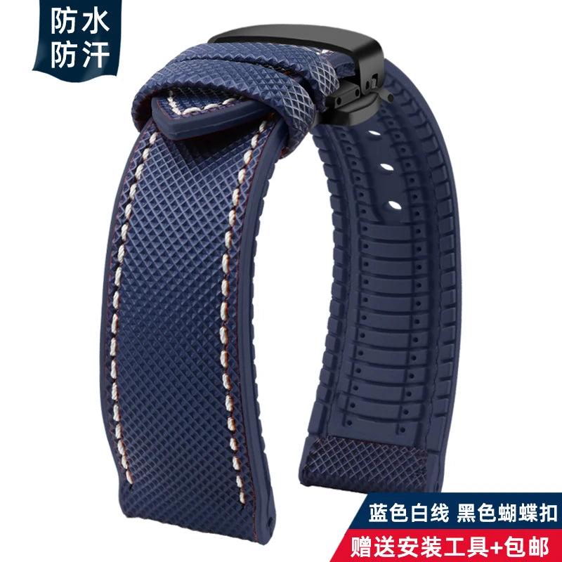For Longines Seiko water ghost Hamilton series nylon rubber Bottom watch strap 20mm 22mm 23 Strap Men soft Waterproof Wrist Band