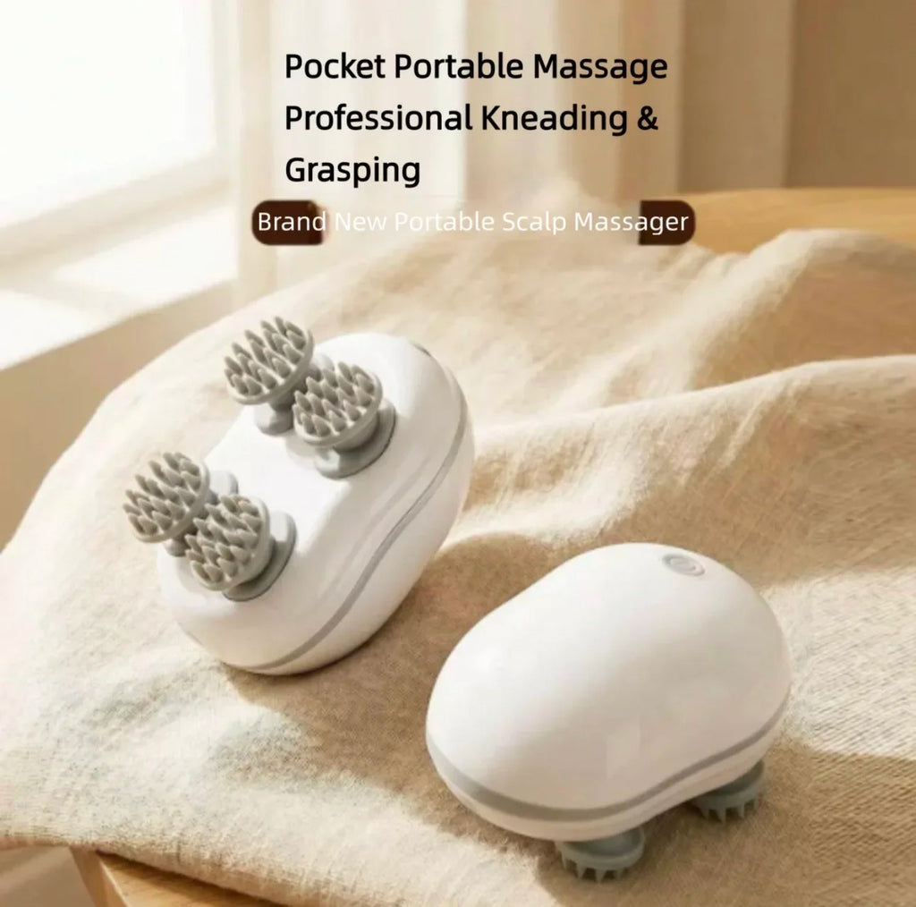 Head Massager with Adjustable Speed for Scalp Massage Red Light for Hair Care Soft Silicone for Deep Kneading of the Head