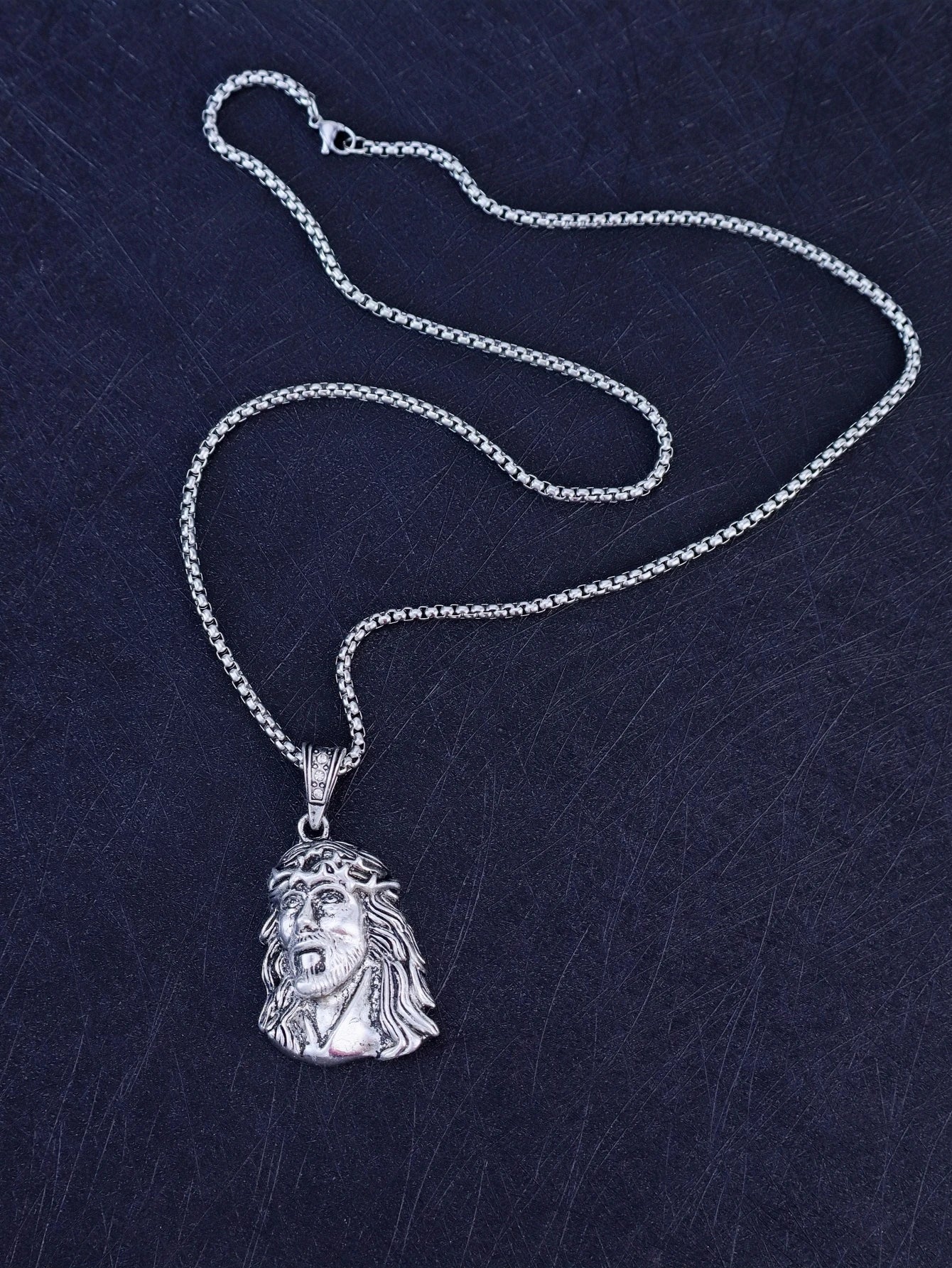 6 Sizes Hip Hop Punk Style God Jesus Head Deluxe Gold Plated Pendant Collar Necklace Figaro Chain Men Women Jewelry