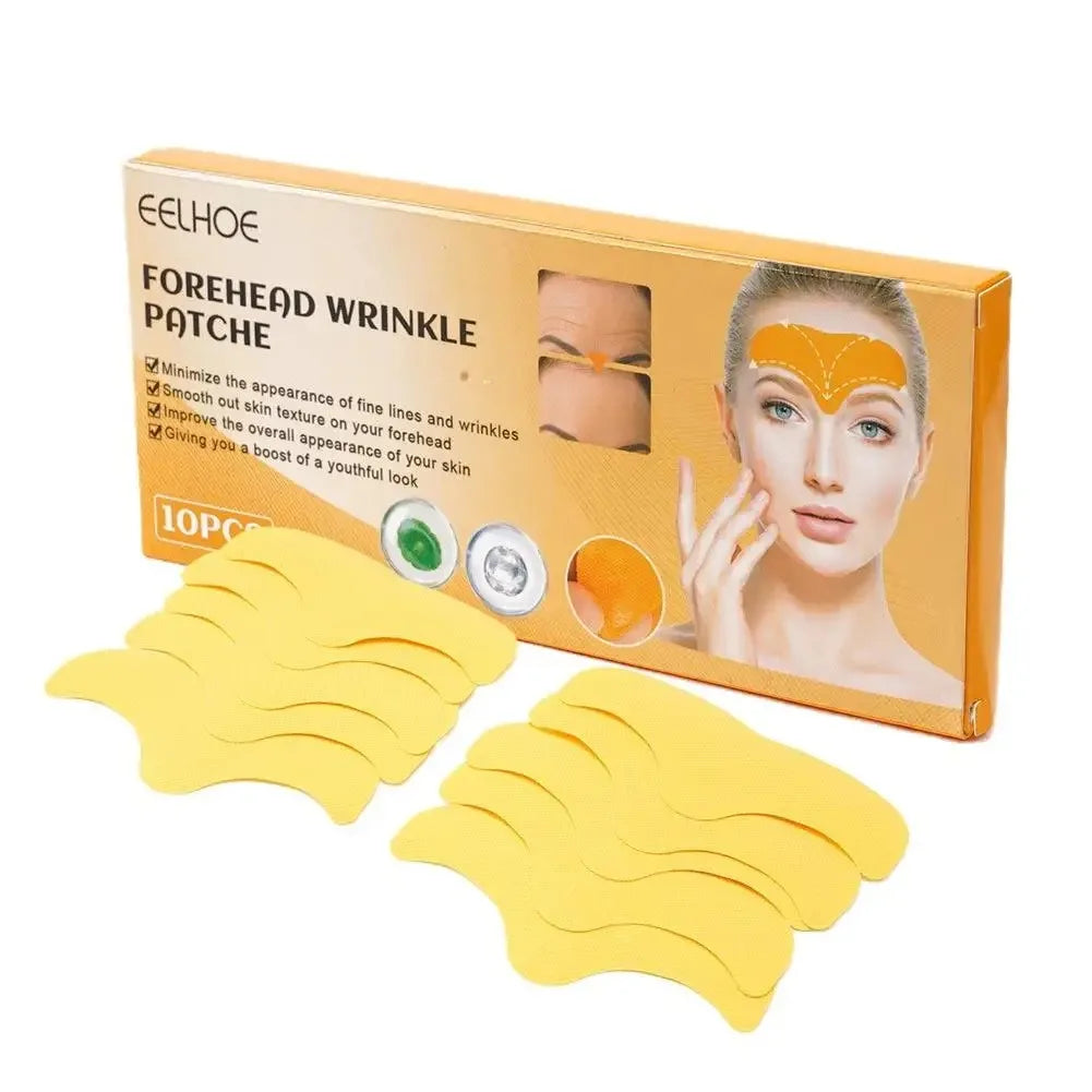 10pcs/box Anti-wrinkle Forehead Line Removal Gel Patch Firming Mask Frown Lines Face Skin Care Stickers Anti-aging Collagen