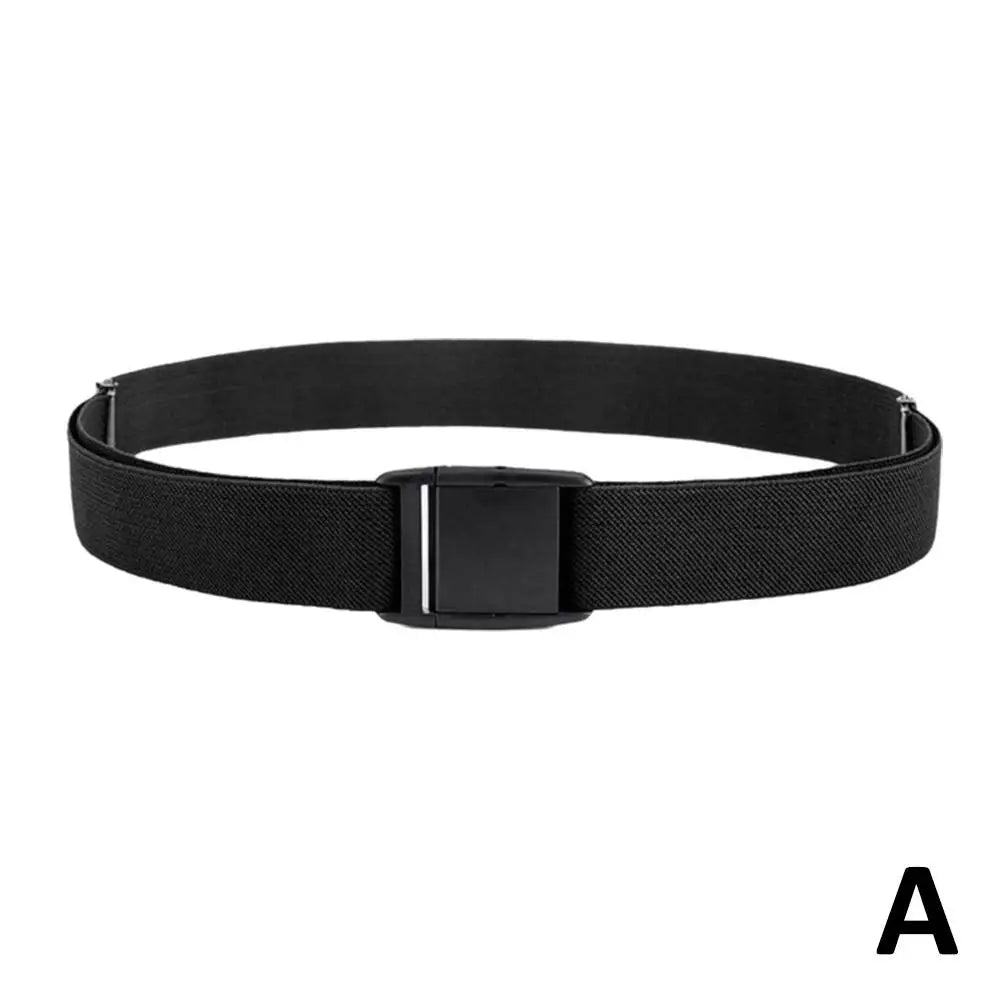 Unisex Stretch Belt Invisible Elastic Waistband No Show Flat Buckle for Jeans Pants Dresses Men Women Adjustable Comfort Belt