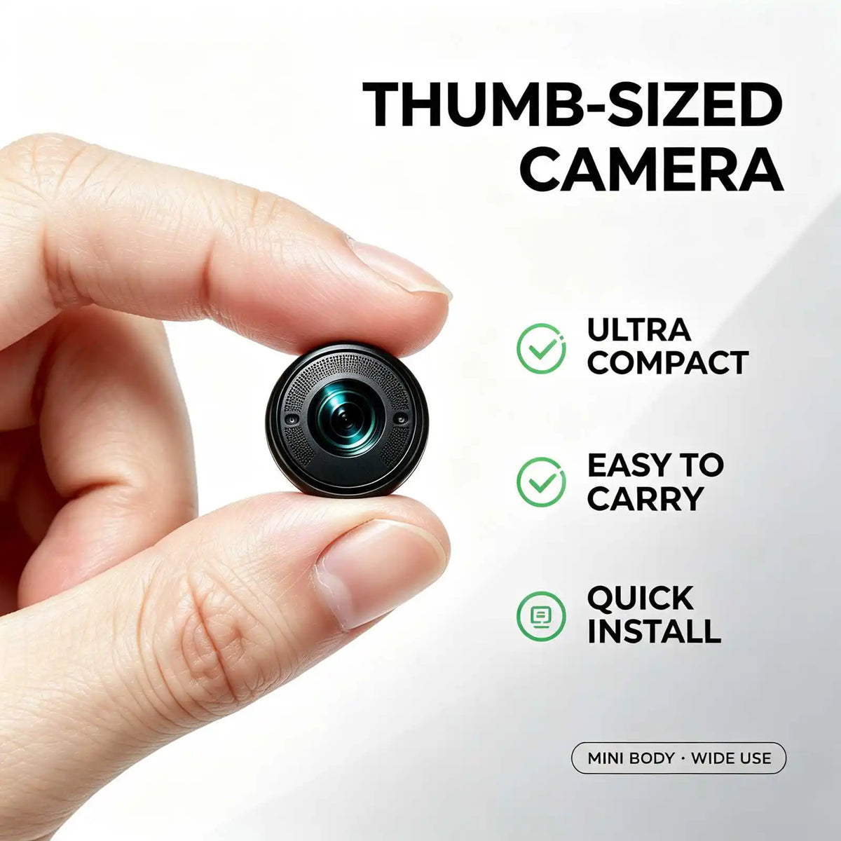E9 Mini WiFi Security Camera, 4K Ultra HD tiny surveillance cam with infrared night vision, motion detection alert, loop recording. Compact portable design for home, office, car indoor monitoring. Real‑time phone remote vie