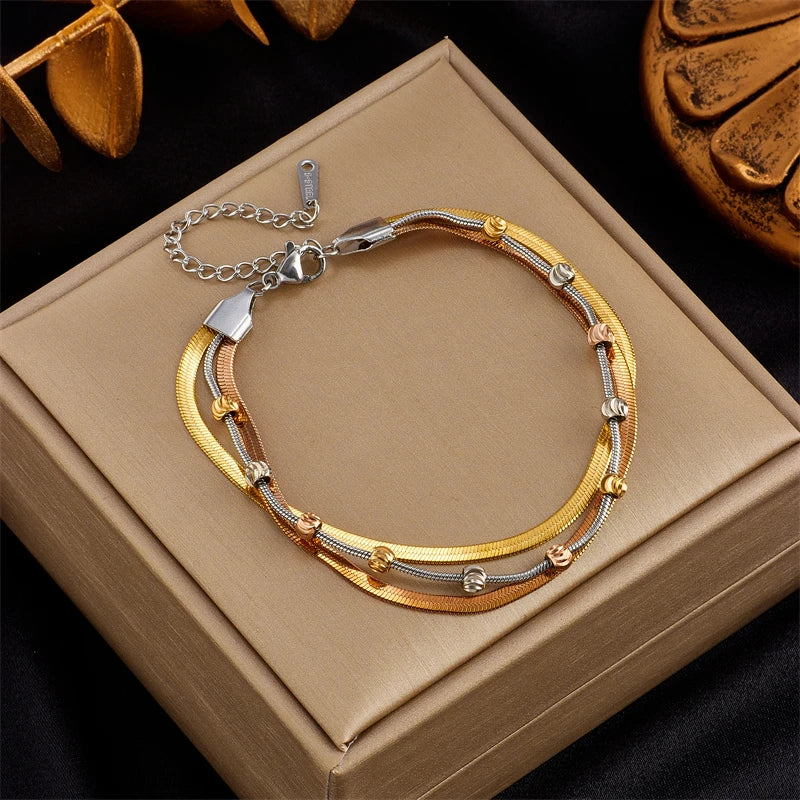 DIEYURO 316L Stainless Steel Gold Color Heart Butterfly Thick Bracelet For Women High Quality Girls Wrist Jewelry Party Gifts