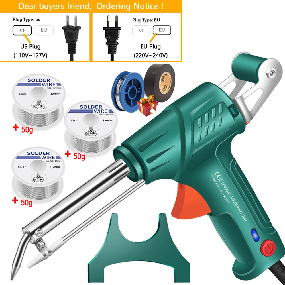 New Multi-Function Iron Welder Automatically Soldering Gun 220V/110V 60W Hand-Held Internal Heating Send Tin Welding Repair Tool
