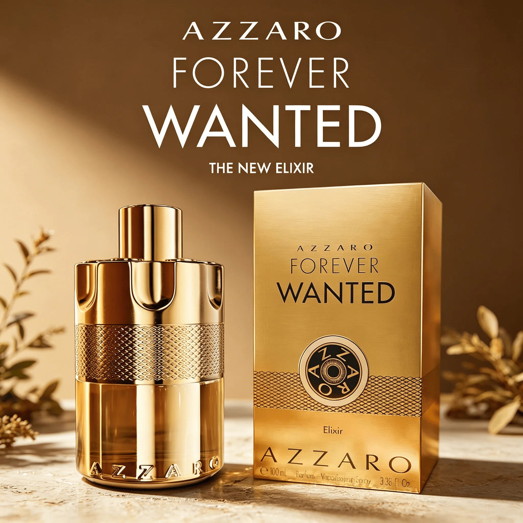 Azzaro Forever Wanted Elixir Parfum 100ML With Original Gold Gift Box Long Lasting Rich Warm Spicy Vanilla Woody Oriental Fragrance Men Perfume Shiny Gold Metallic Grenade Bottle Luxury Masculine Scent Business Night Holiday
