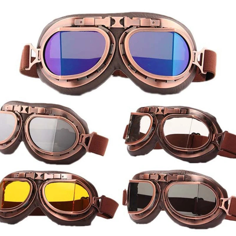 Retro Motorcycle Goggles – Five Lens Colors