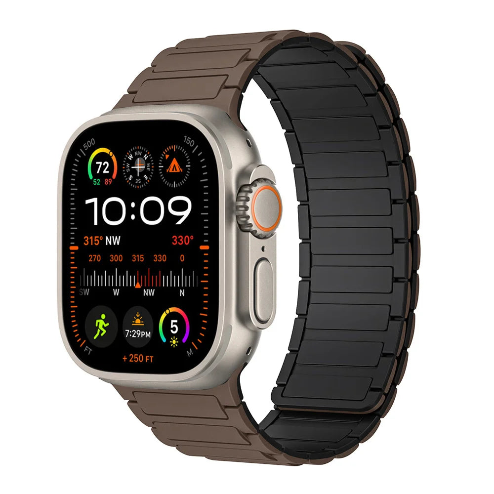 Magnetic Strap for Apple Watch Band 45mm 44 mm 40mm 46mm 41mm 42mm 38 Silicone Bracelet iWatch Series 8 7 6 Se 9 10 Ultra 2 49mm