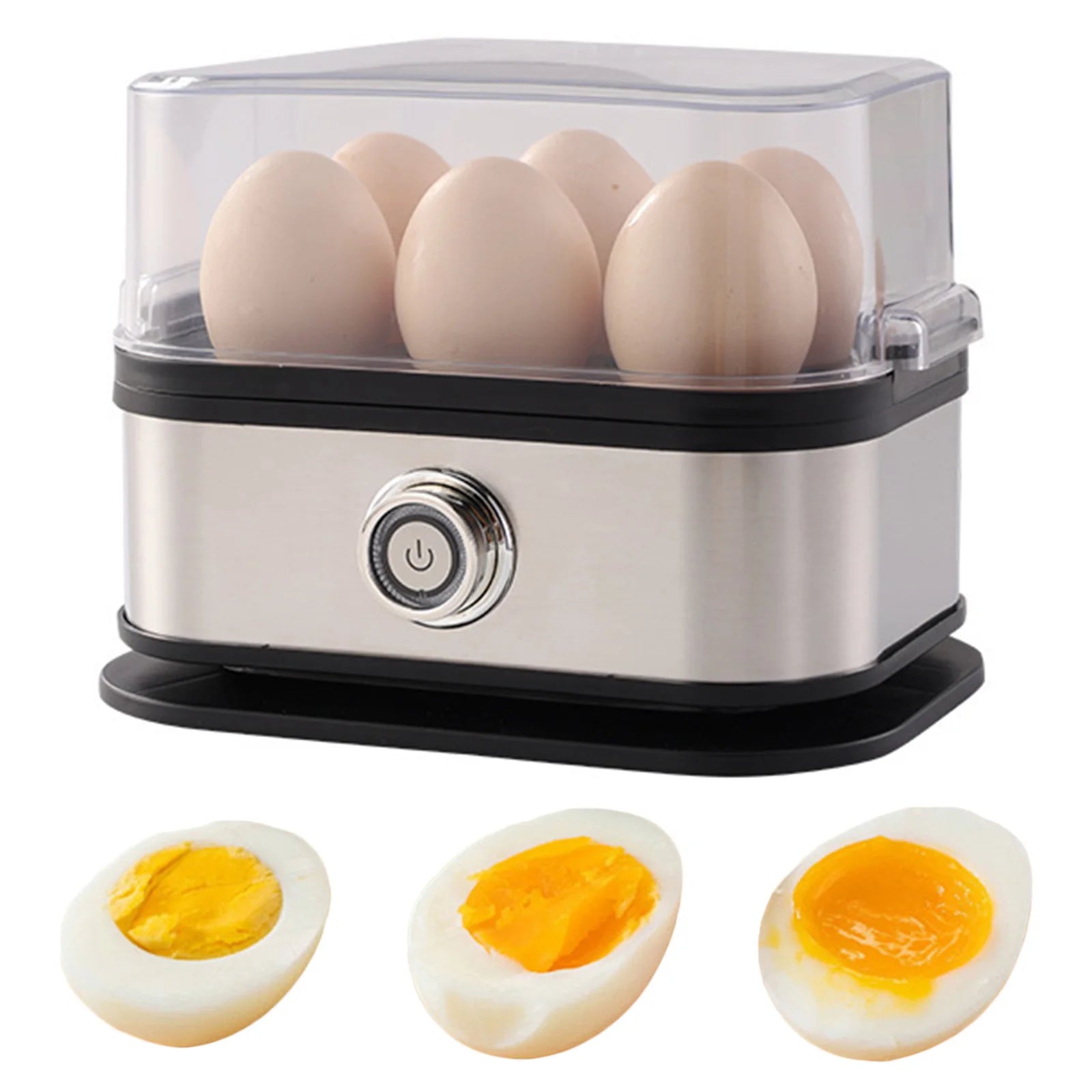 Electric Egg Cooker with Auto Shut-Off Food Steamer 6-Egg Capacity Egg Poacher for Hard Boiled Eggs