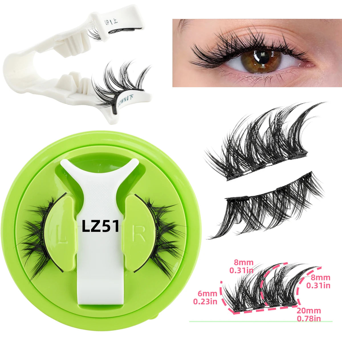 1 Pair Magnetic Eyelashes Set Reusable Easy to Use Eyelash Extension Tools Natural Curler False Eyelashes With Magnetic Tweezers