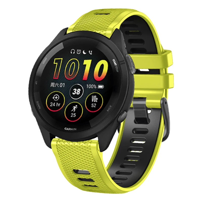 22mm Official Strap For Garmin Forerunner 265 745 255 Music Watchband Bracelet Vivoactive 4 Venu 2 3 Silicone Bands Replacement