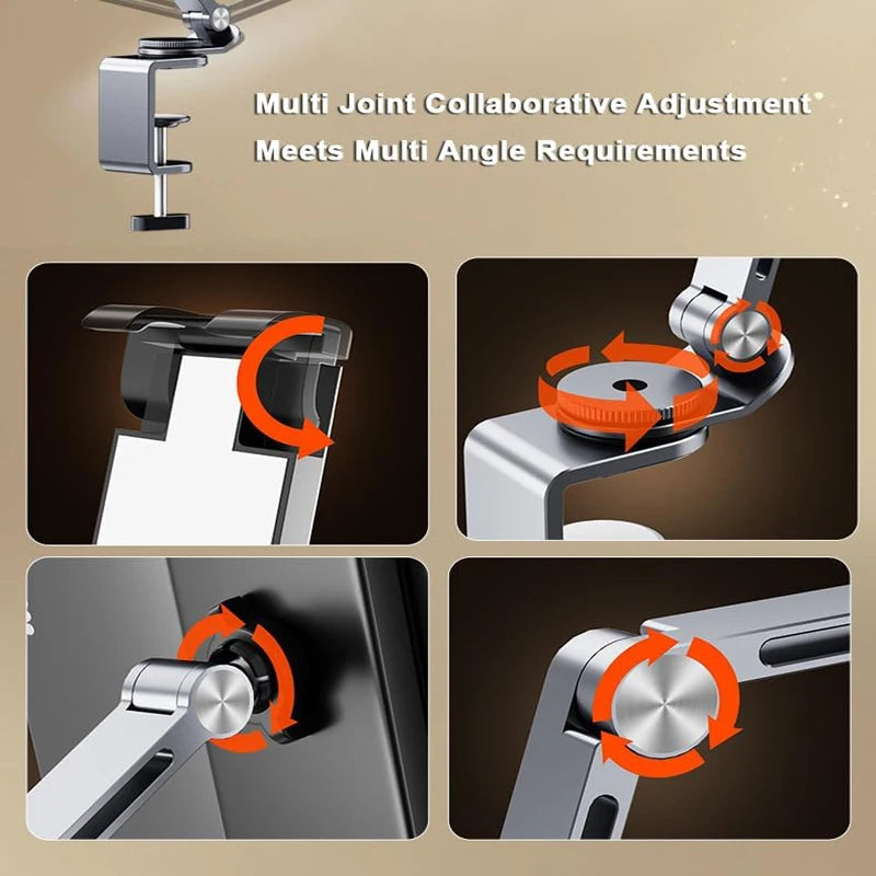 Dktop Magnetic Tablet Phone Stand Magnetic Phone Adjustable Boom Arm Stand Suitable for iPad Lazy Folding Aluminum Alloy Holders