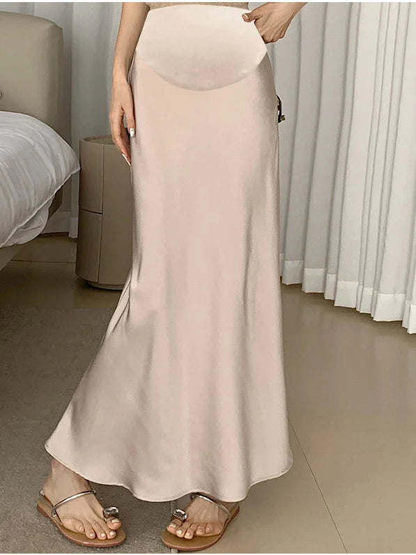 French Style Retro Maternity Skirts Adjustable Waist Pregnant Woman Fishtail Skirts Slim Hips Pregnancy Trumpet Mermaid Skirts