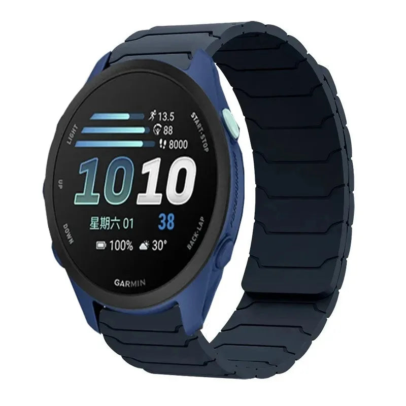 18mm 20mm 22mm Silicone Magnetic Strap for Garmin Forerunner 170 70 570 55 265 255/Active 6 5 Bracelet Venu 4 41/45mm Watchband