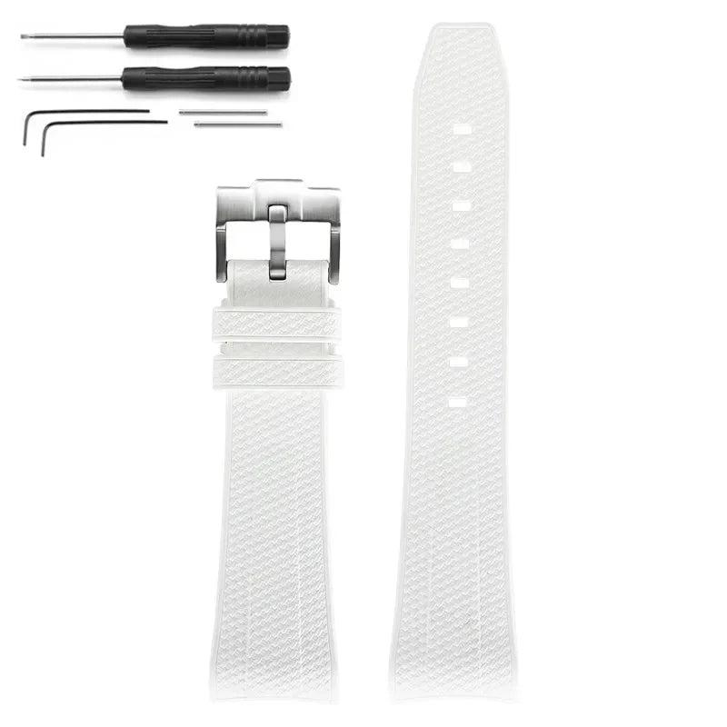 Rubber Silicone Watch Band for Swatch X Blancpain GREEN ABYSS Curved End Waterproof Sport Woven Pattern Strap Bracelet 22mm
