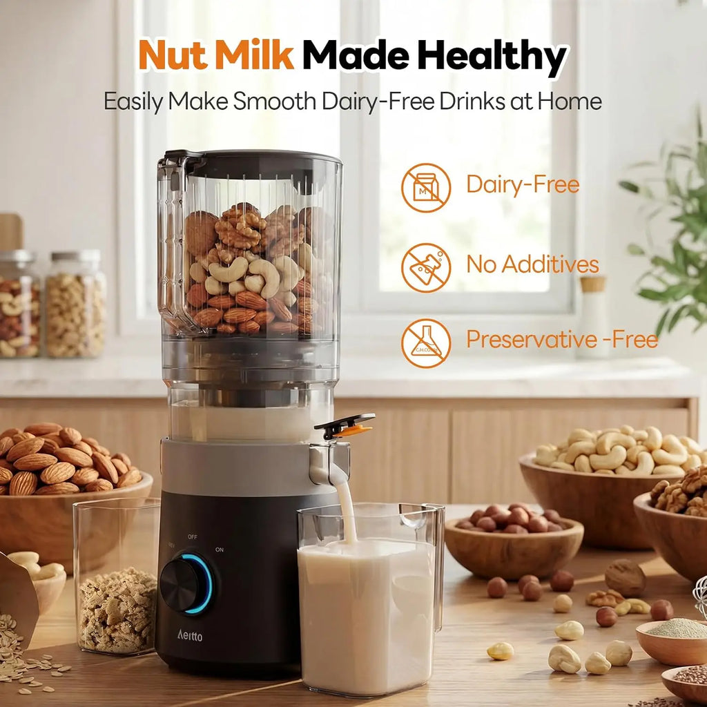3-in-1 Cold Press Juicer for Juice, Nut Milk & Sorbet – Filter-Free, 6.0" Extra Large Chute, High Yield, Easy Clean