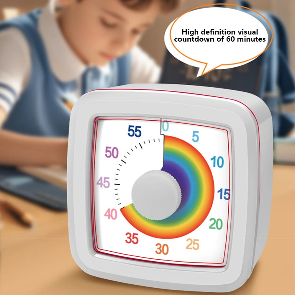 1PC Visual Timer Children's Self-discipline Tool Countdown 60-minute Student Learning Homework Time Stopwatch Management
