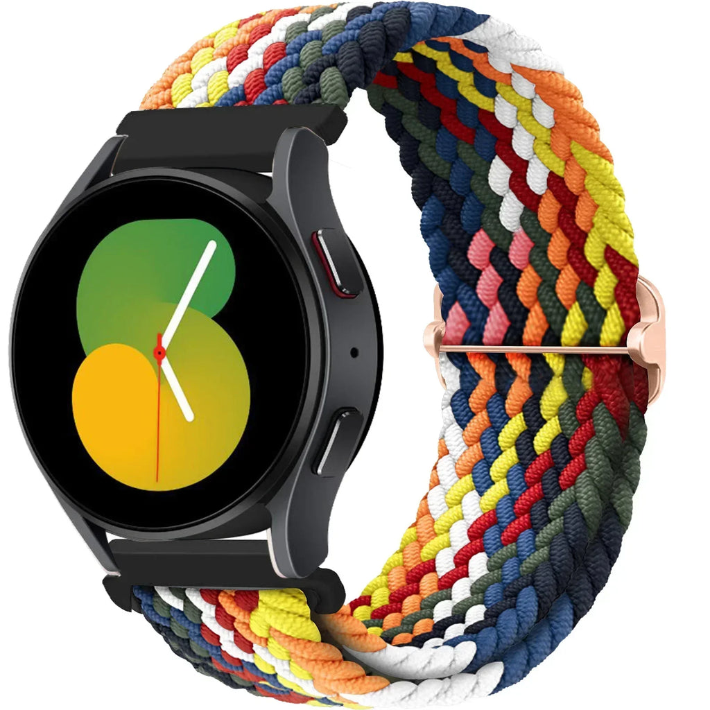 20 22mm Band For Samsung Galaxy Watch 7/6/5 pro/6 Classic/gear s3/active 2 Braided Solo loop bracelet for Huawei GT 2e 3 4 Strap