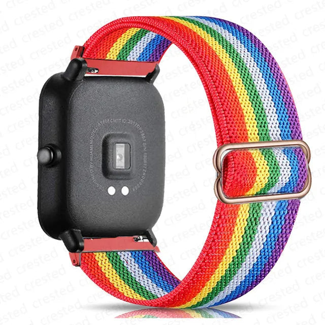 20mm/22mm Band For Amazfit GTS 4/2/GTS2 Mini/GTR/4/3/Pro/GTR2 Nylon Elastic Watch Bracelet Amazfit Bip 6 5/Active 2/Helio Strap