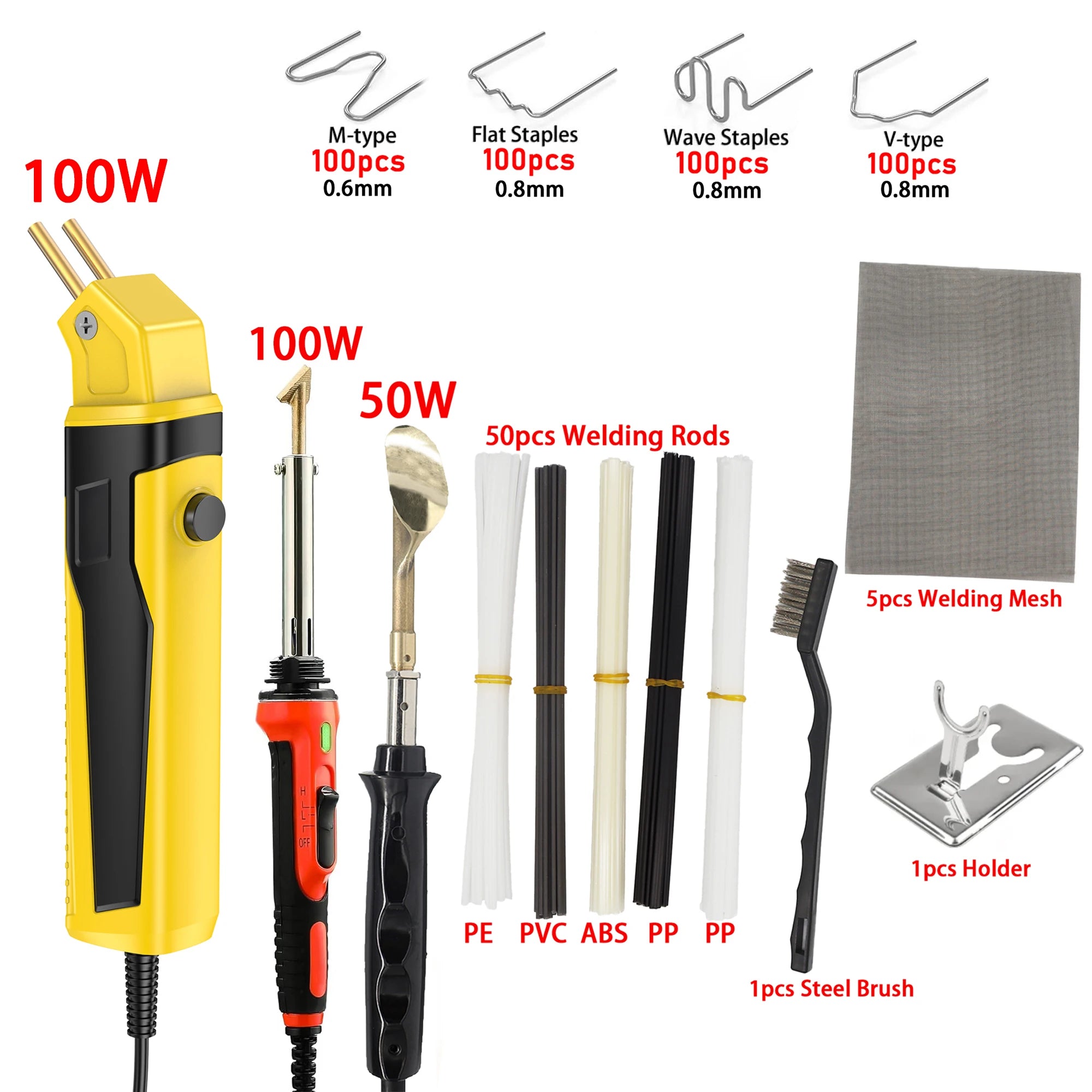 50W / 100W Home Leather Ironing Tool Crack Repair Smoothing Tool Repair Plastic Soldering Iron Car Bumper Welding Machine,Tools