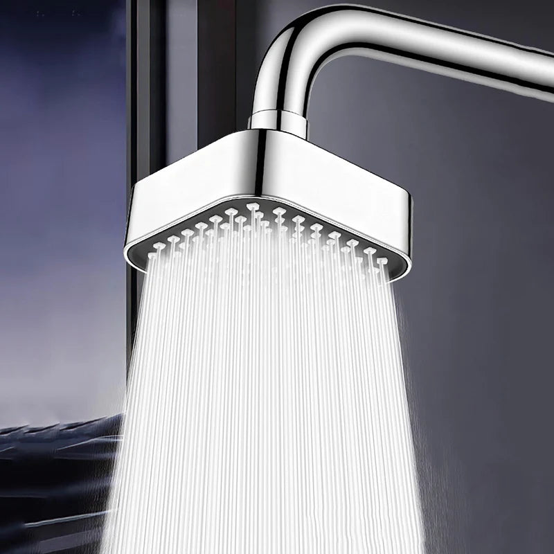 4" Square Water Saving Shower Head Removable Top Sprayer Rain Shower Nozzle for Bathroom Hotel School