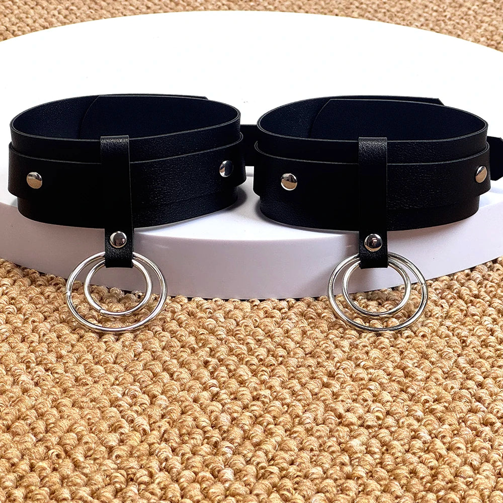 1 Pair of Women's Black Fashion Thigh Straps JK Adjustable Thigh Straps Gothic Punk Thigh Straps Fashion Thigh Accessories